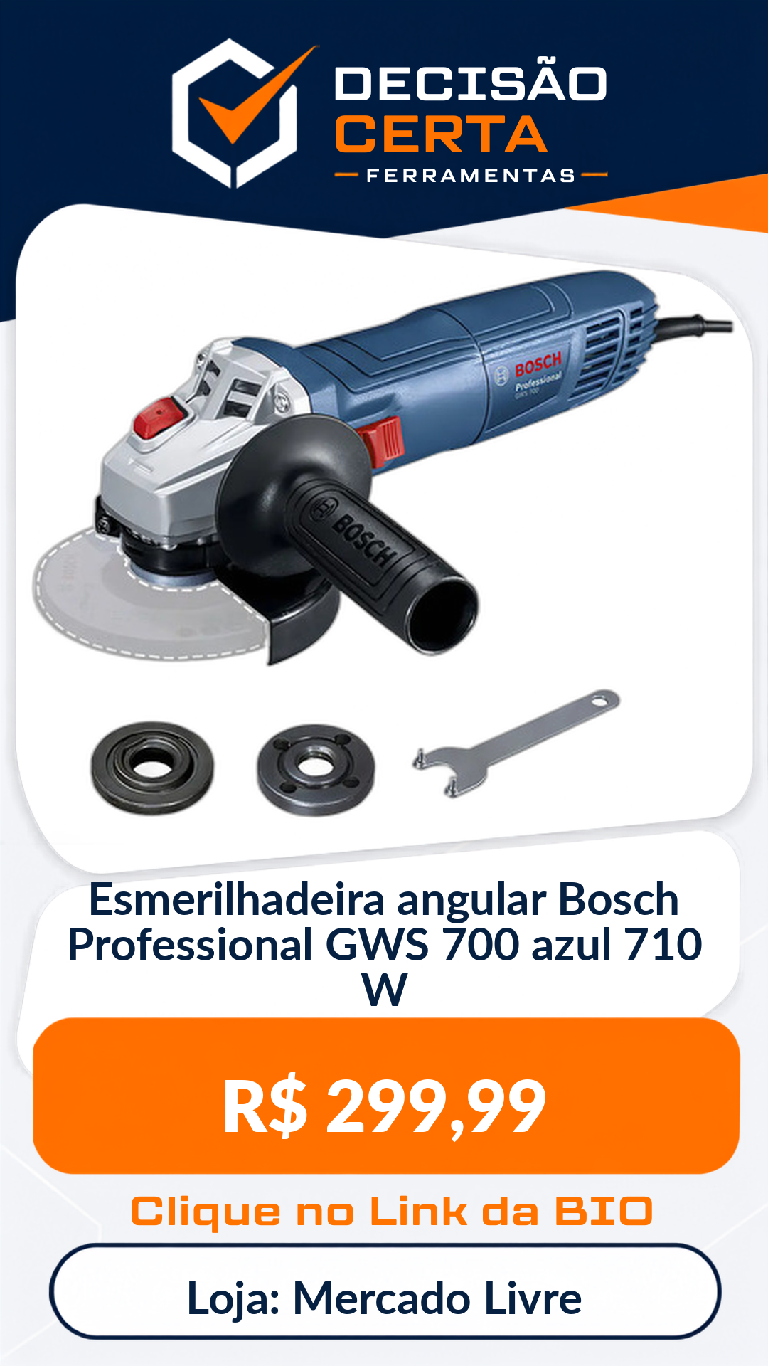 Esmerilhadeira angular Bosch Professional GWS 700 azul 710 W