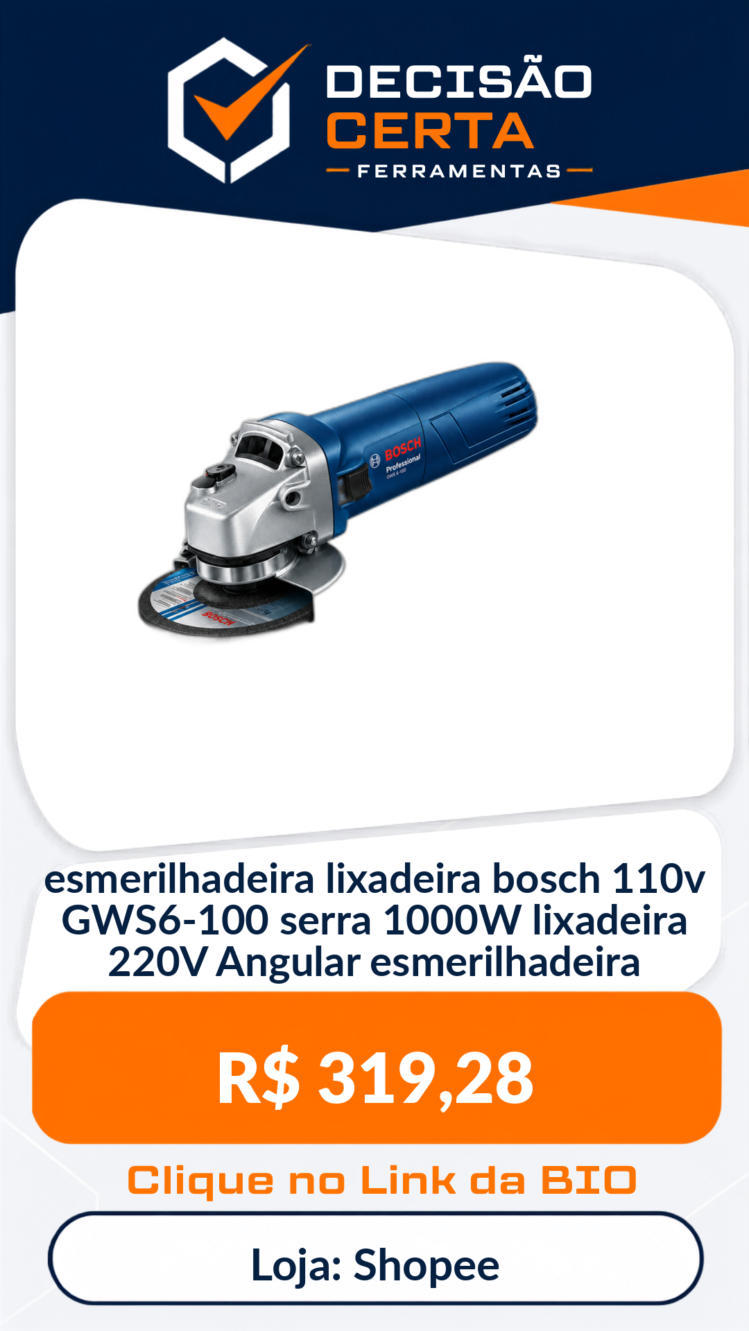 esmerilhadeira lixadeira bosch 110v GWS6-100 serra 1000W lixadeira 220V Angul...
