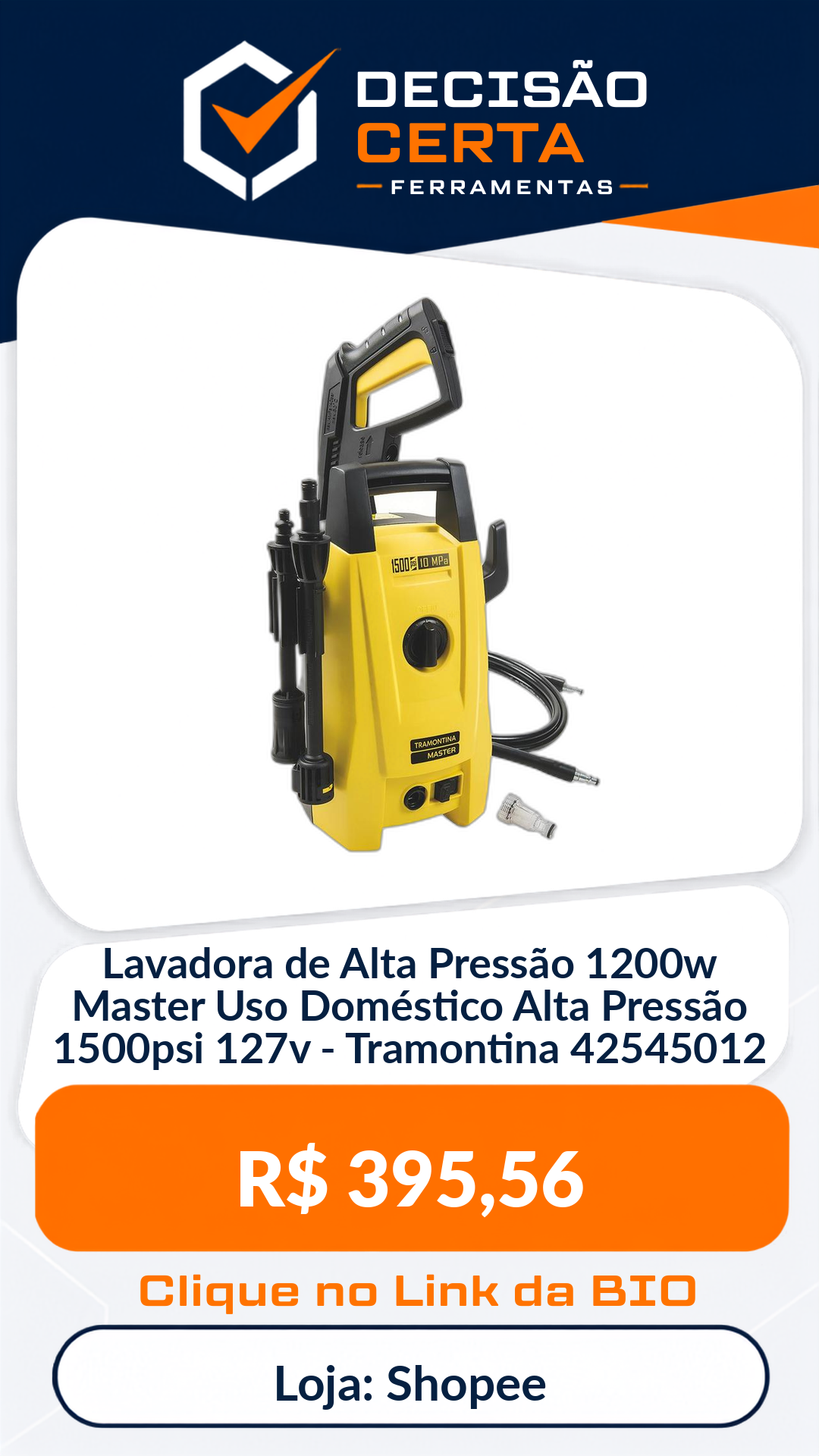 Lavadora de Alta Pressão 1200w Master Uso Doméstico Alta Pressão 1500psi 220v...